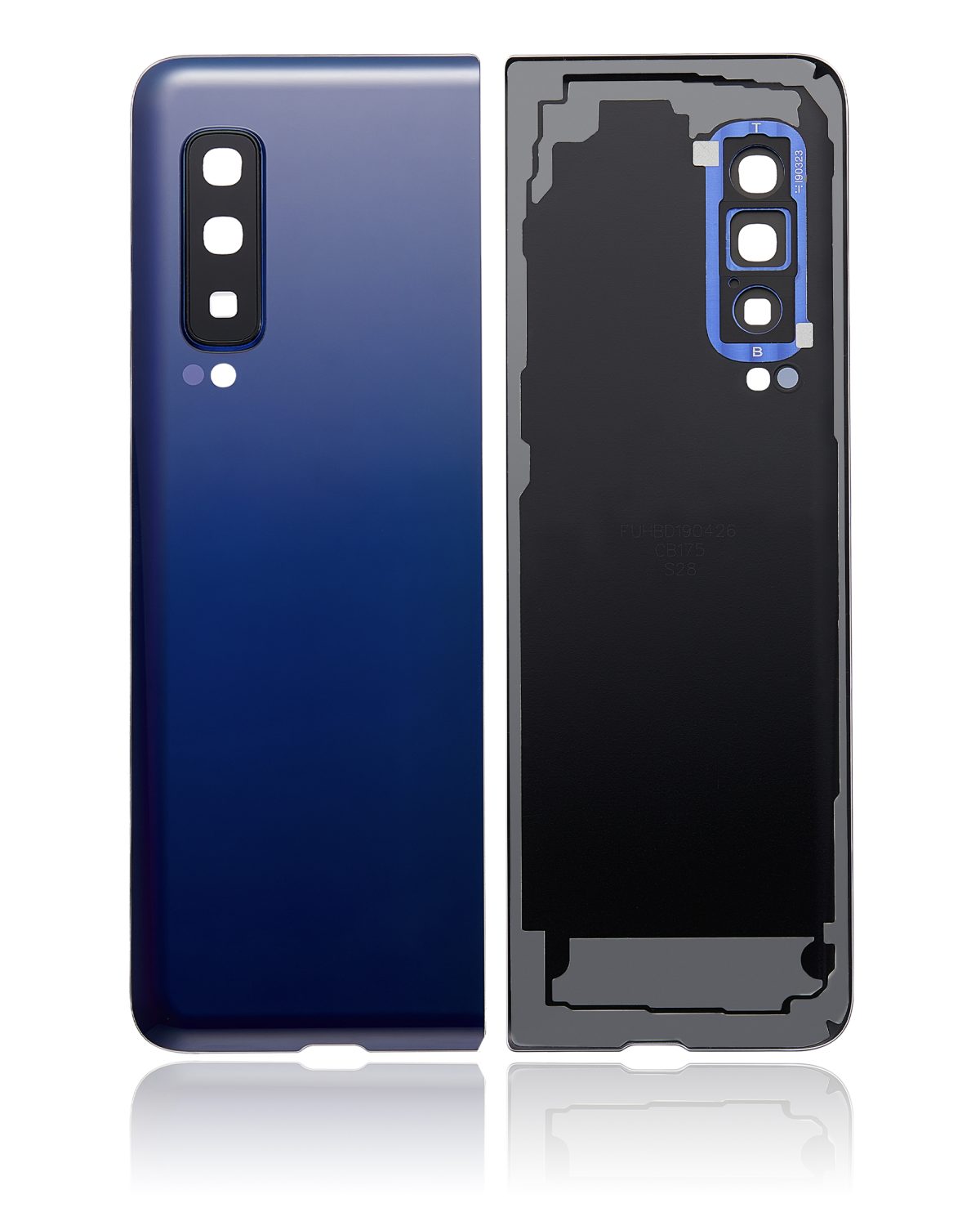 Arka Kapak Camı Kamera Lensiyle Samsung Galaxy Fold 4G Arka Kapak Camı Kamera Lensiyle  (F900) (Premium) (Astro Mavi) İle Uyumlu - Görsel 2