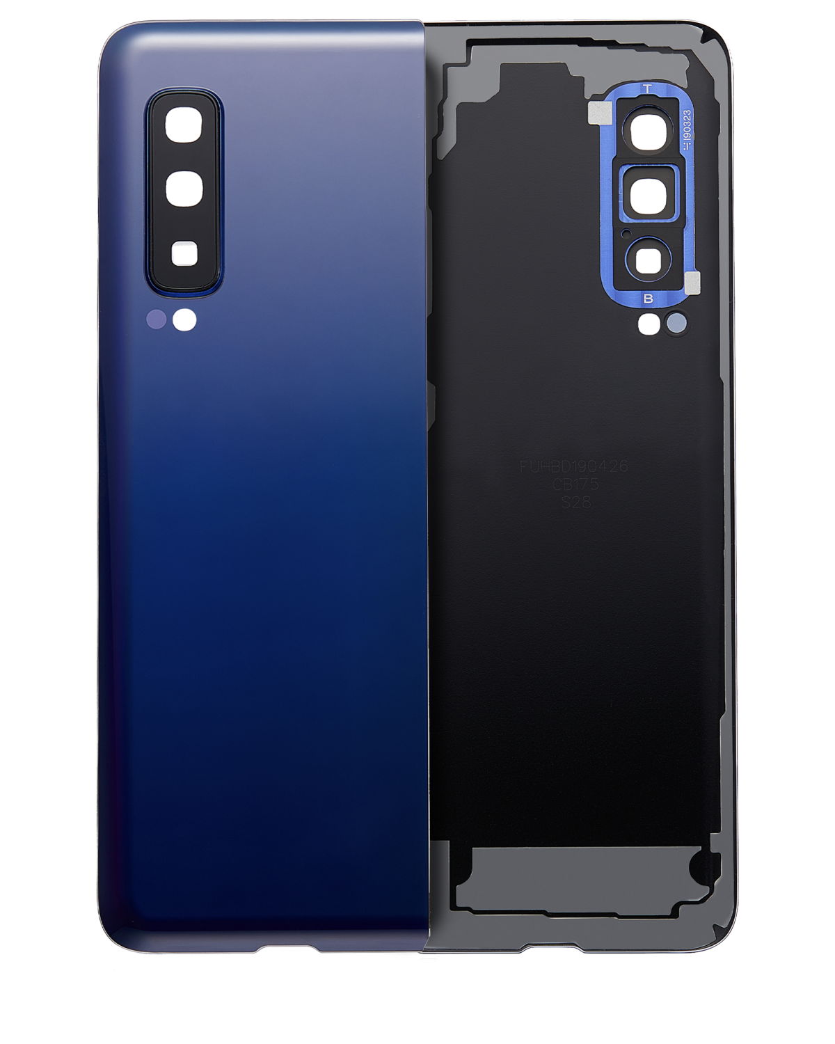 Arka Kapak Camı Kamera Lensiyle Samsung Galaxy Fold 4G (F900) (Premium) (Astro Mavi) İle Uyumlu