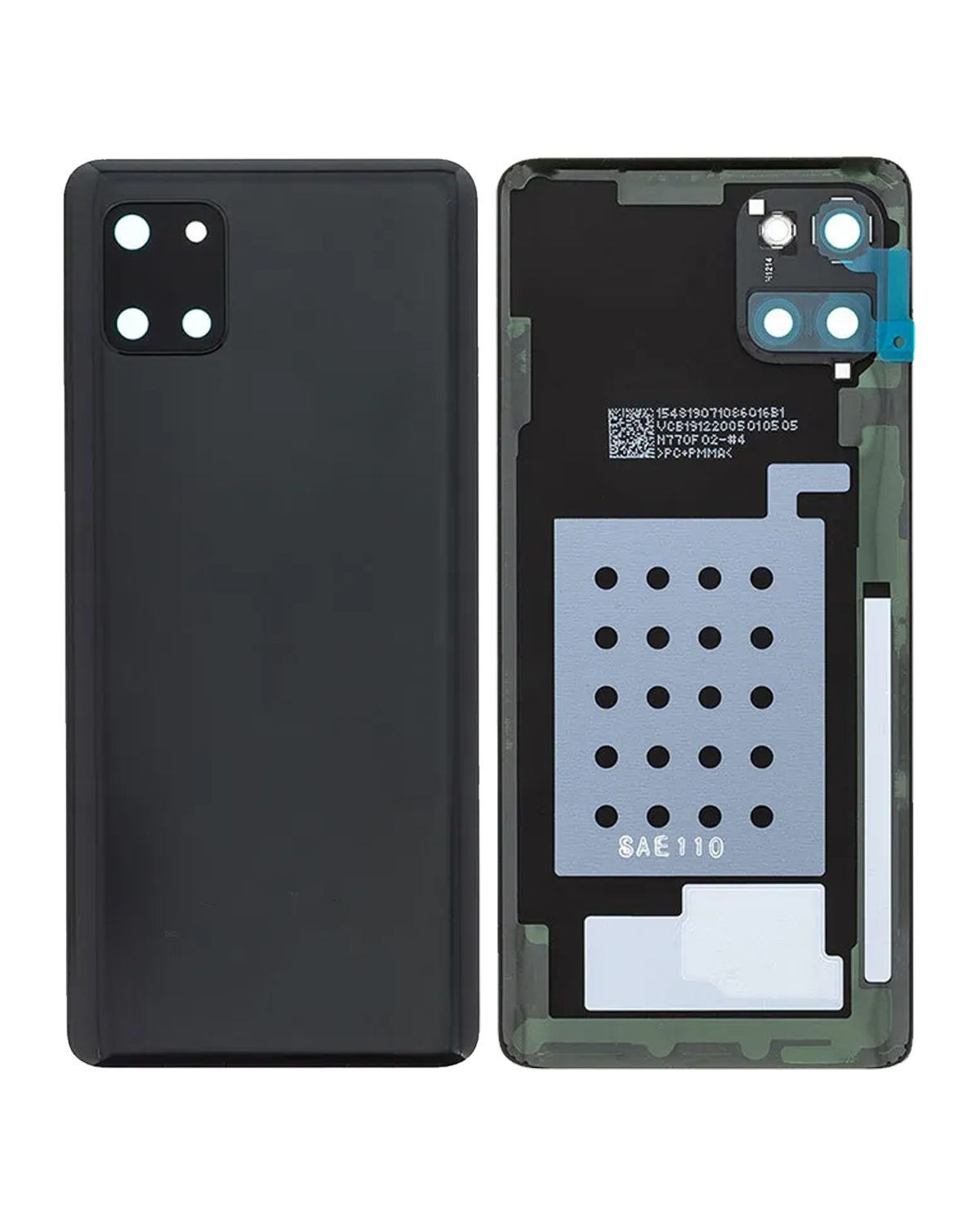 Samsung Galaxy Note 10 Lite Arka Kapak Camı Kamera Lensli  (Service Pack) (Aura Siyah) İle Uyumlu - Görsel 5