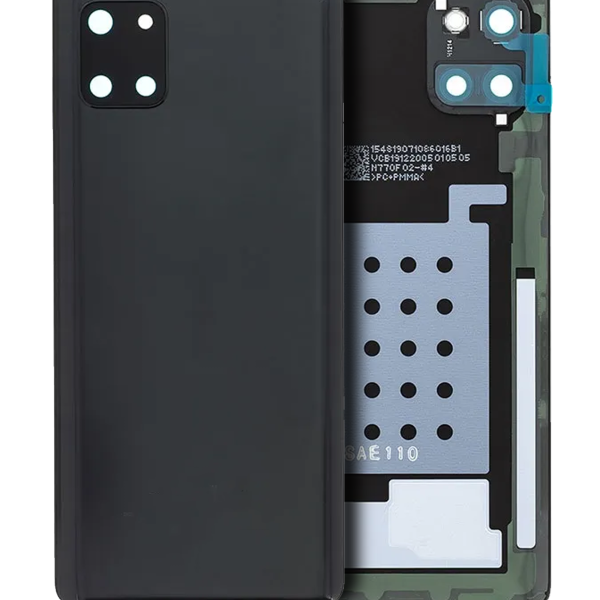 Arka Kapak Camı Kamera Lensiyle Samsung Galaxy Note 10 Lite (Service Pack) (Aura Siyah) İle Uyumlu