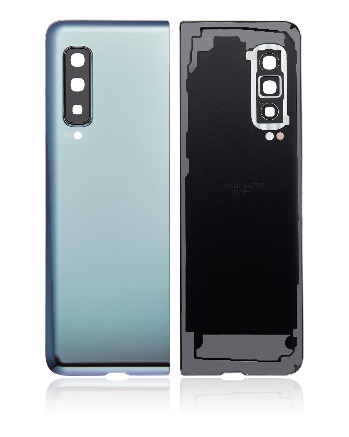 Arka Kapak Camı Kamera Lensiyle Uyumlu Samsung Galaxy Fold 4G Arka Kapak Camı Kamera Lensiyle (F900) (Premium) (Uzay Gümüşü) - Görsel 2