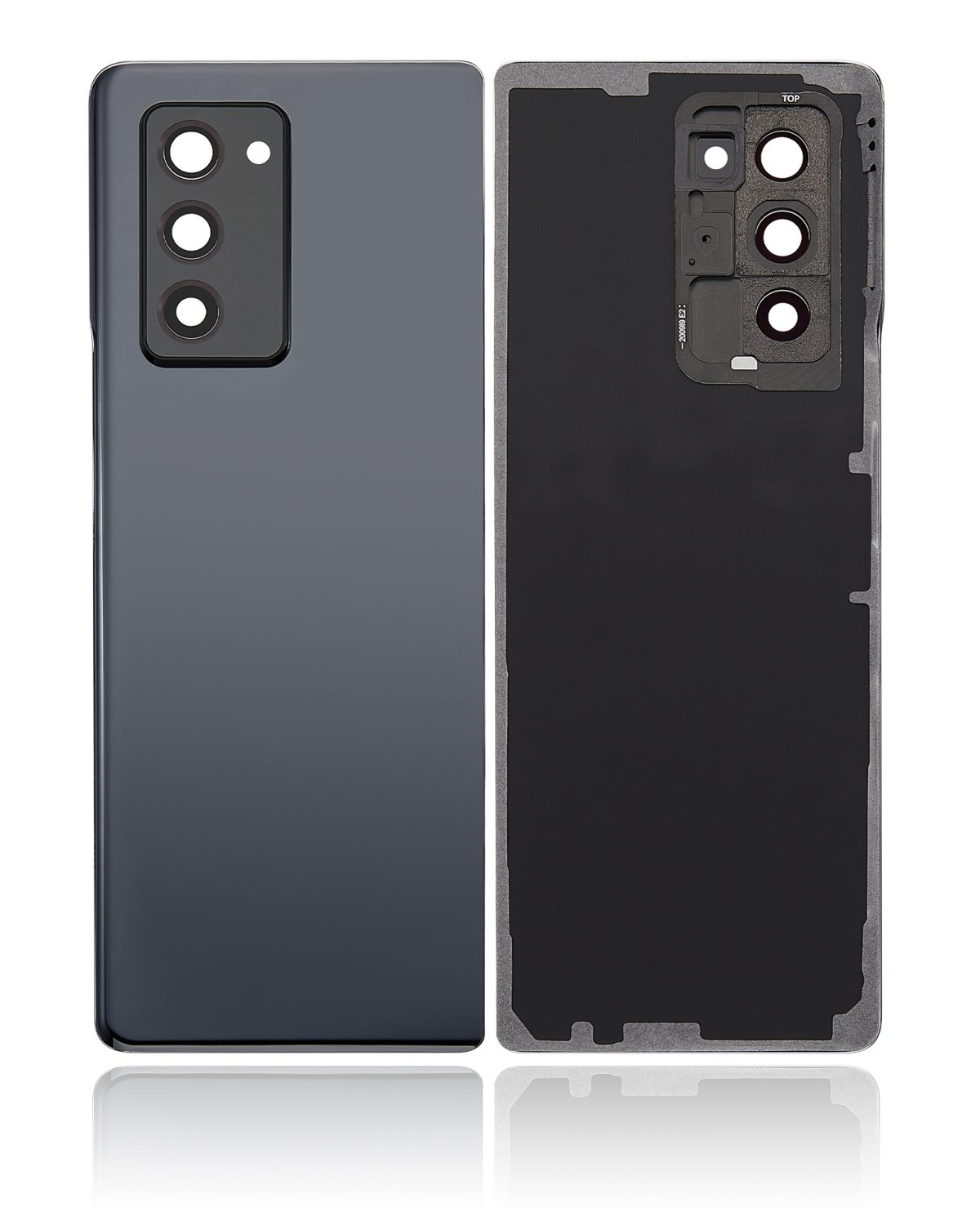 Arka Kapak Camı Kamera Lensiyle Uyumlu Samsung Galaxy Z Fold 2 5G Arka Kapak Camı Kamera Lensiyle  (Premium) (Mystic Black) - Görsel 2