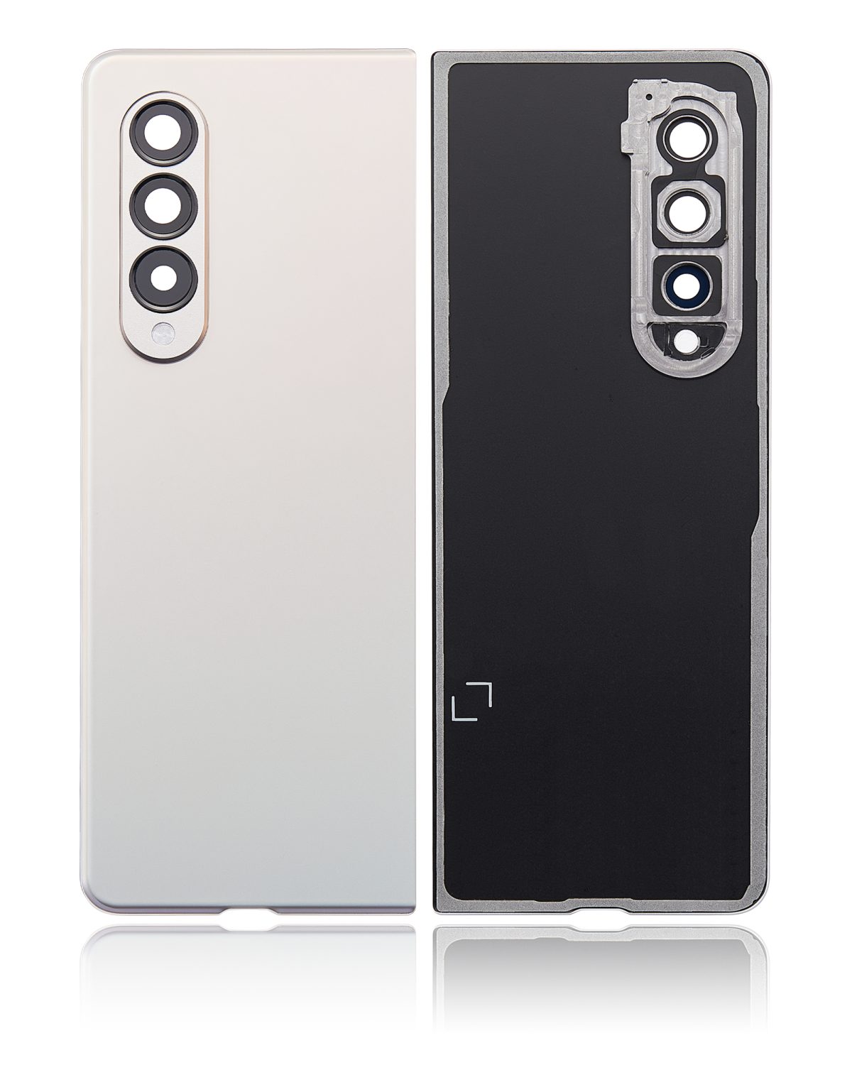 Arka Kapak Camı Kamera Lensiyle Uyumlu Samsung Galaxy Z Fold 3 5G Arka Kapak Camı Kamera Lensiyle (Premium) (Phantom Silver) - Görsel 2