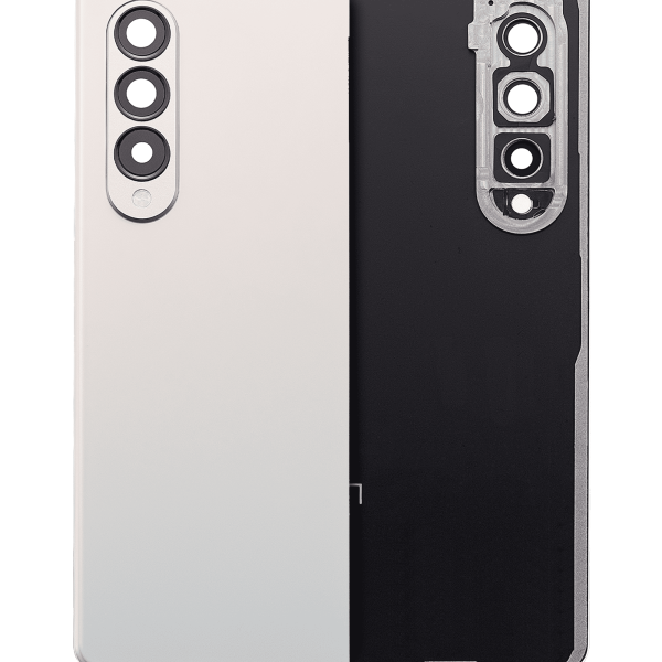 Arka Kapak Camı Kamera Lensiyle Uyumlu Samsung Galaxy Z Fold 3 5G (Premium) (Phantom Silver)