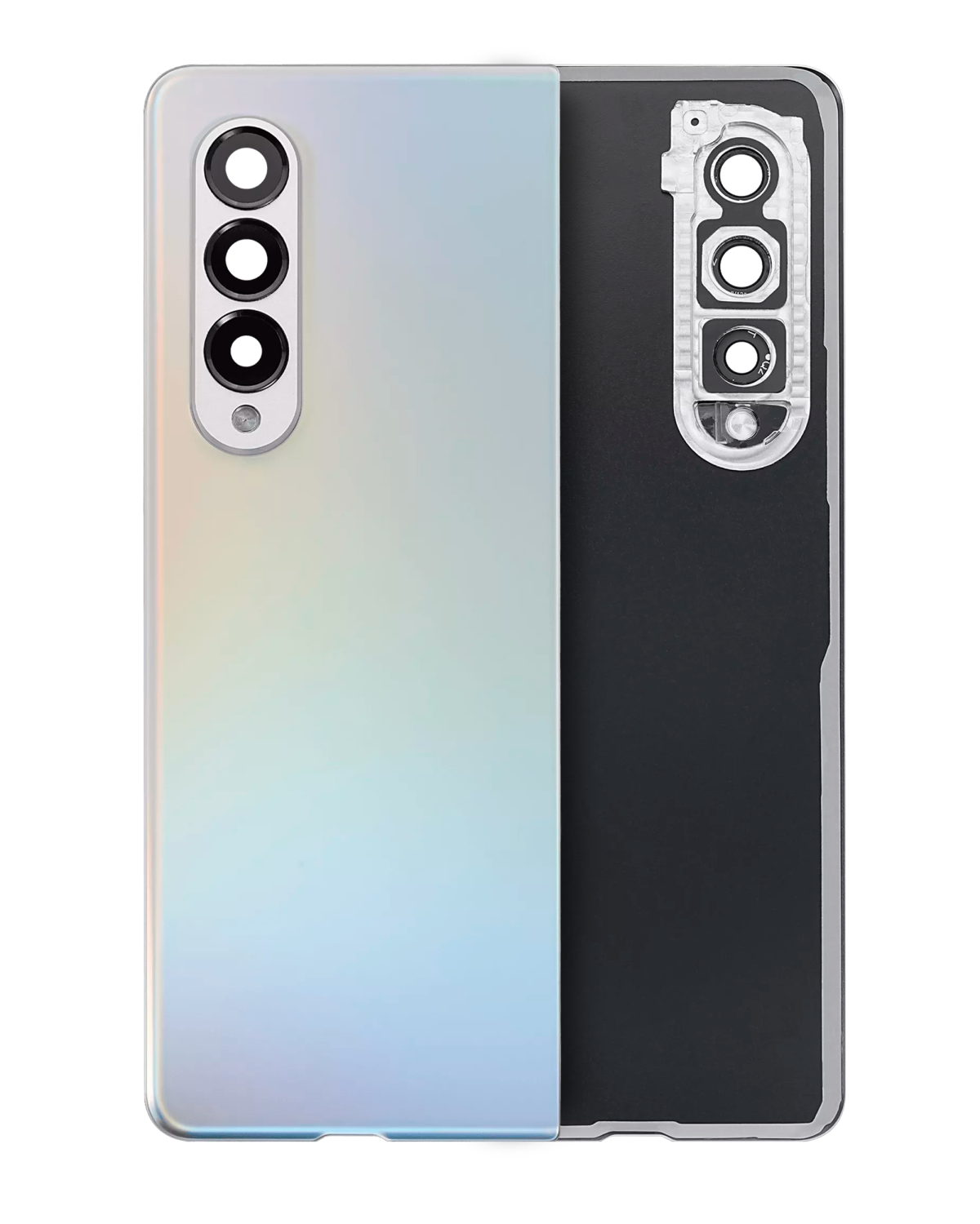 Arka Kapak Camı Kamera Lensiyle Uyumlu Samsung Galaxy Z Fold 3 (Servis Paketi) (Phantom Silver)