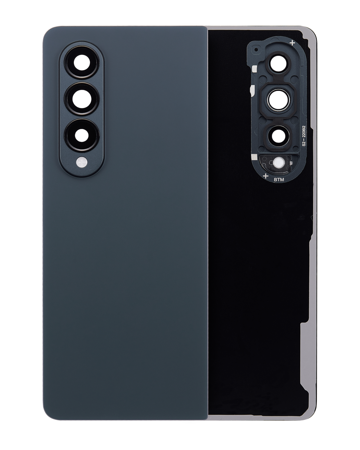 Arka Kapak Camı Kamera Lensiyle Uyumlu Samsung Galaxy Z Fold 4 (F936) (Griyeşil)