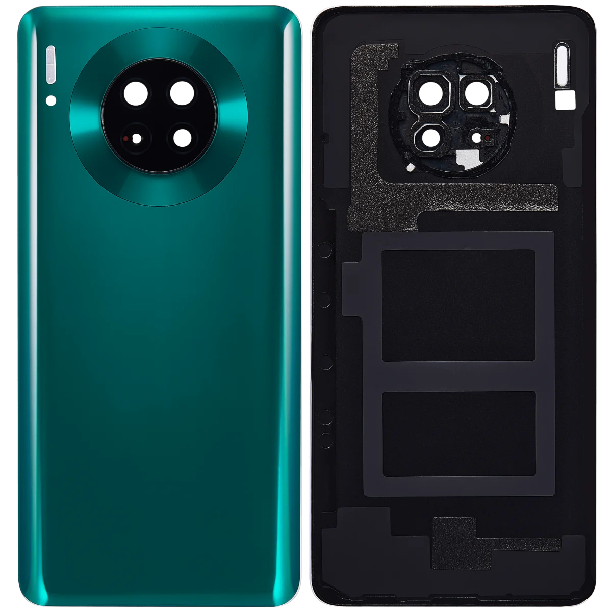 Huawei Mate 30 İle Uyumlu Arka Kapak Camı Kamera Lensli (Zümrüt Yeşili) - Görsel 2