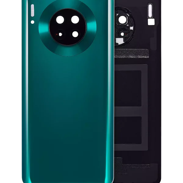 Huawei Mate 30 İle Uyumlu Arka Kapak Camı Kamera Lensli (Zümrüt Yeşili)
