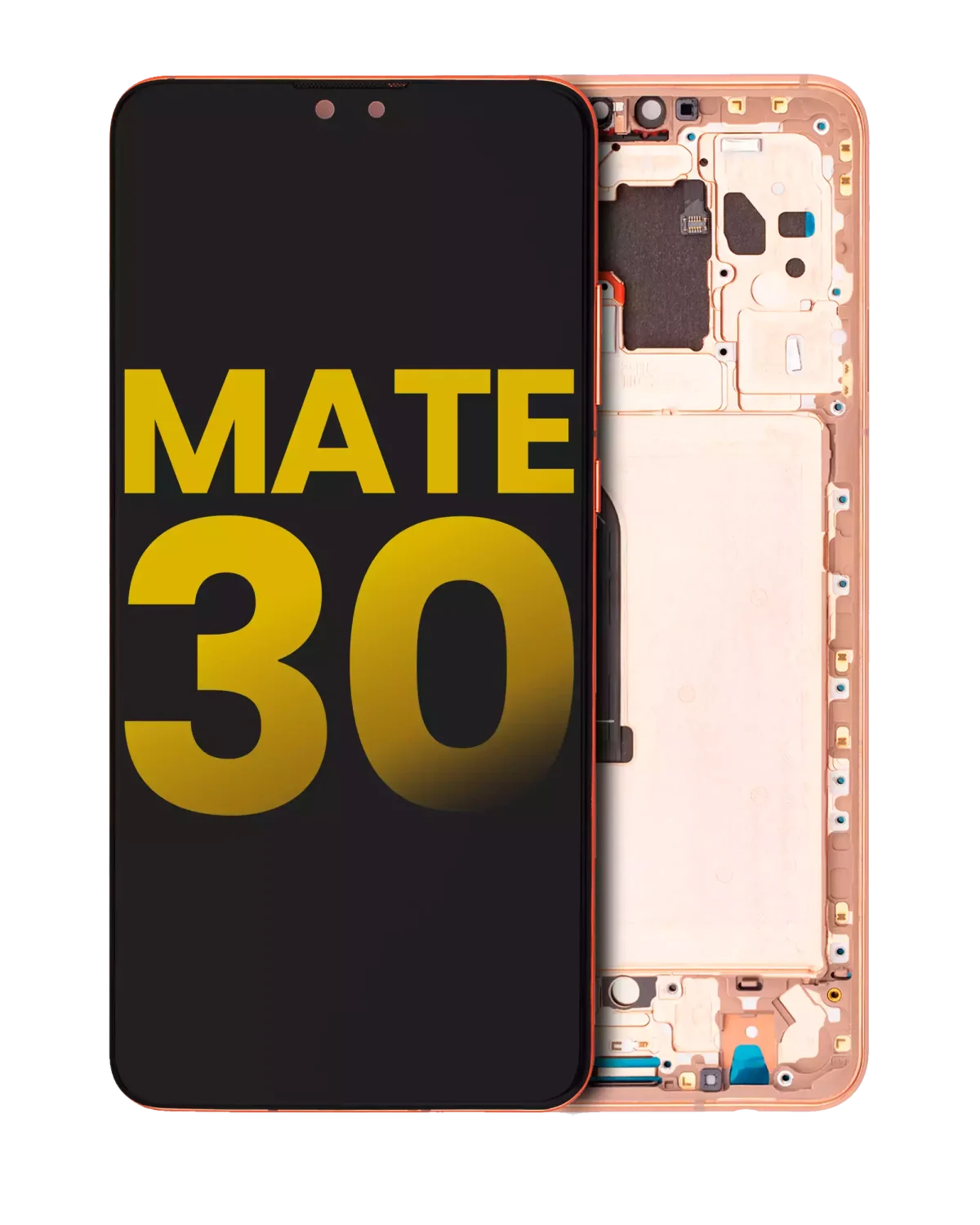 Huawei Mate 30 İle Uyumlu Ekran Dokunmatik %100 Orijinal (Turuncu) Çerçeveli ekran
