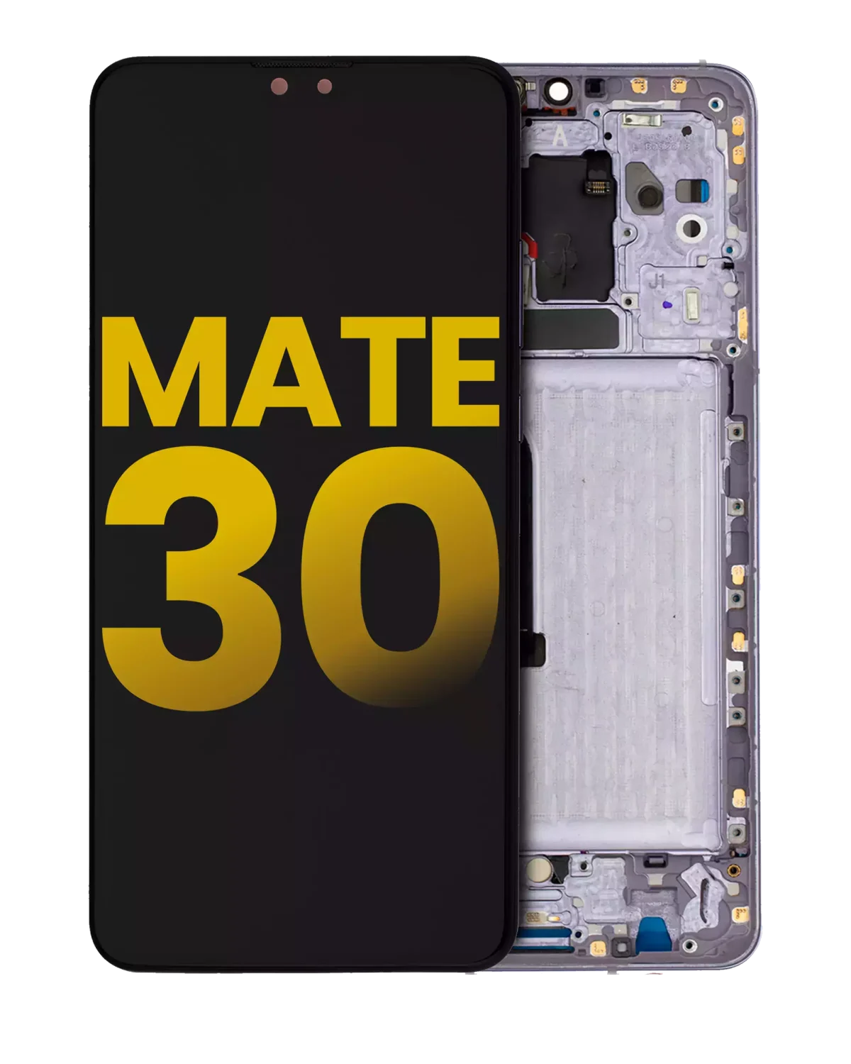 Huawei Mate 30 İle Uyumlu Ekran Dokunmatik Çerçeveli ekran %100 Orijinal  (Gümüş)