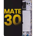 Huawei Mate 30 İle Uyumlu Ekran Dokunmatik Çerçeveli ekran %100 Orijinal  (Gümüş)