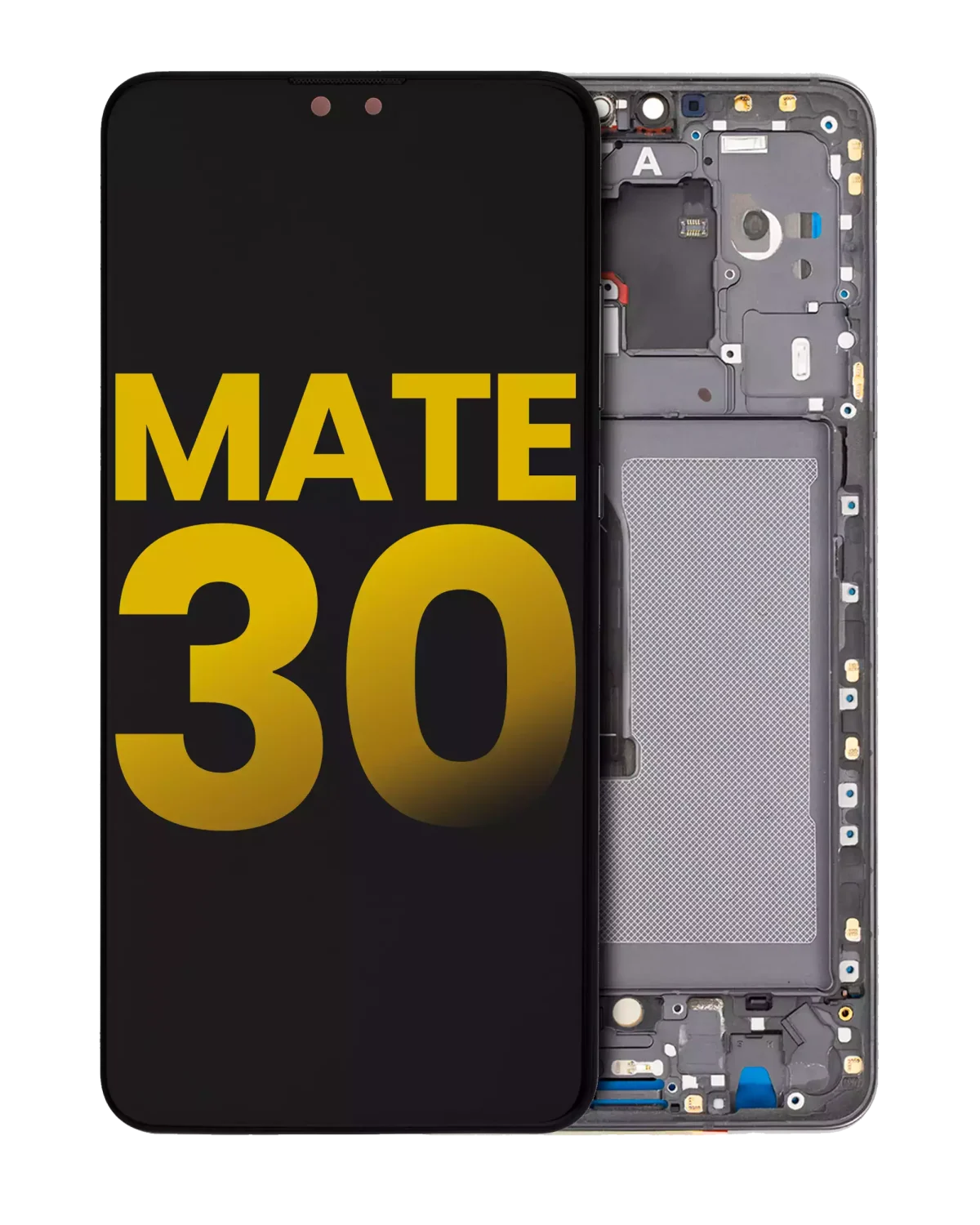 Huawei Mate 30 İle Uyumlu Ekran Dokunmatik Çerçeveli ekran %100 Orijinal (Siyah)