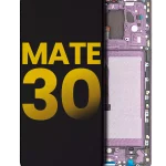 Huawei Mate 30 İle Uyumlu Ekran Dokunmatik Uyumlu %100 Orijinal Çerçeveli ekran  (Mor)