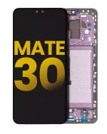 Huawei Mate 30 İle Uyumlu Ekran Dokunmatik Uyumlu %100 Orijinal Çerçeveli ekran  (Mor)
