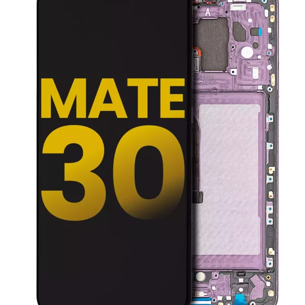 Huawei Mate 30 İle Uyumlu Ekran Dokunmatik Uyumlu %100 Orijinal Çerçeveli ekran  (Mor)