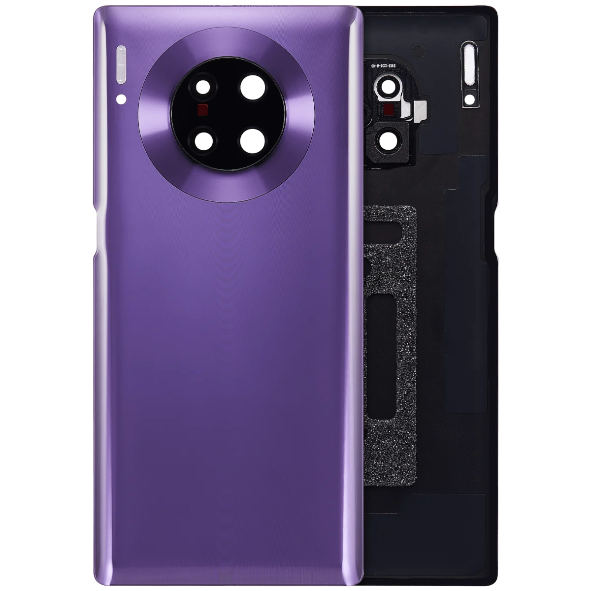 Huawei Mate 30 Pro İle Uyumlu Arka Kapak Camı Kamera Lensli (Kozmik Mor) - Görsel 3