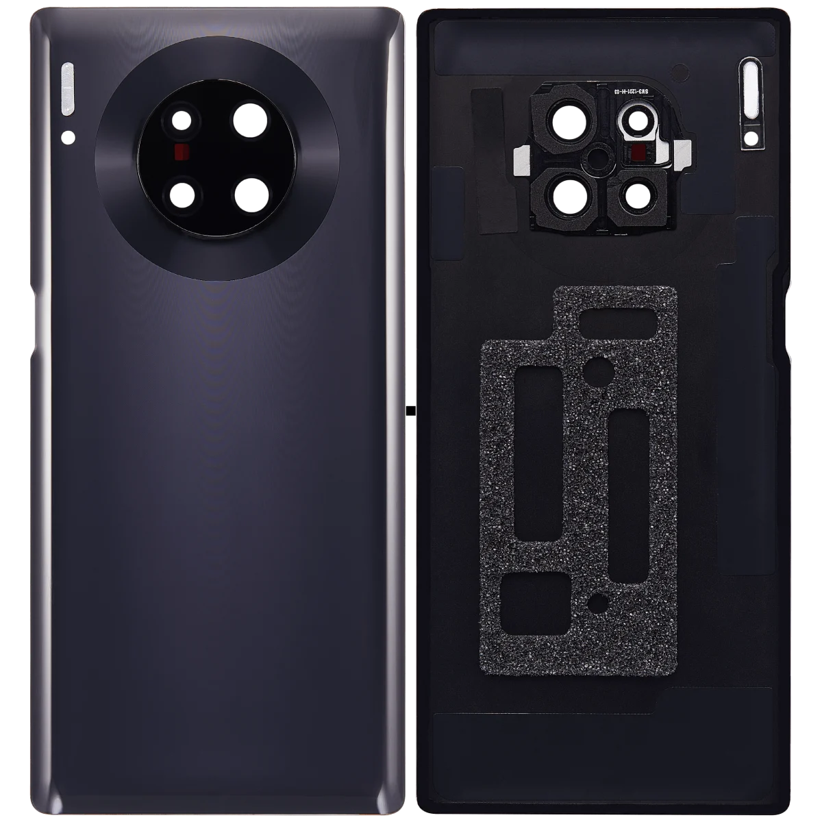 Huawei Mate 30 Pro İle Uyumlu Arka Kapak Camı Kamera Lensli (Siyah) - Görsel 2