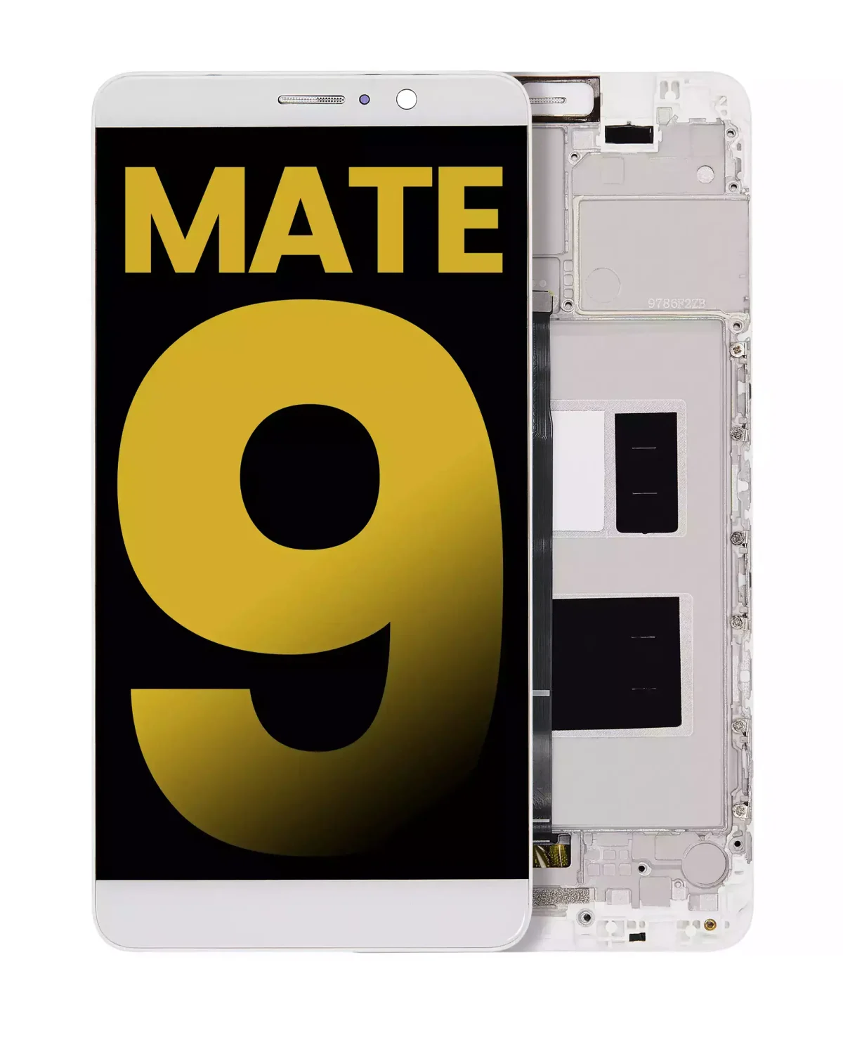 Huawei Mate 9 İle Uyumlu Ekran Dokunmatik Çerçeveli ekran %100 Orijinal  (Beyaz)