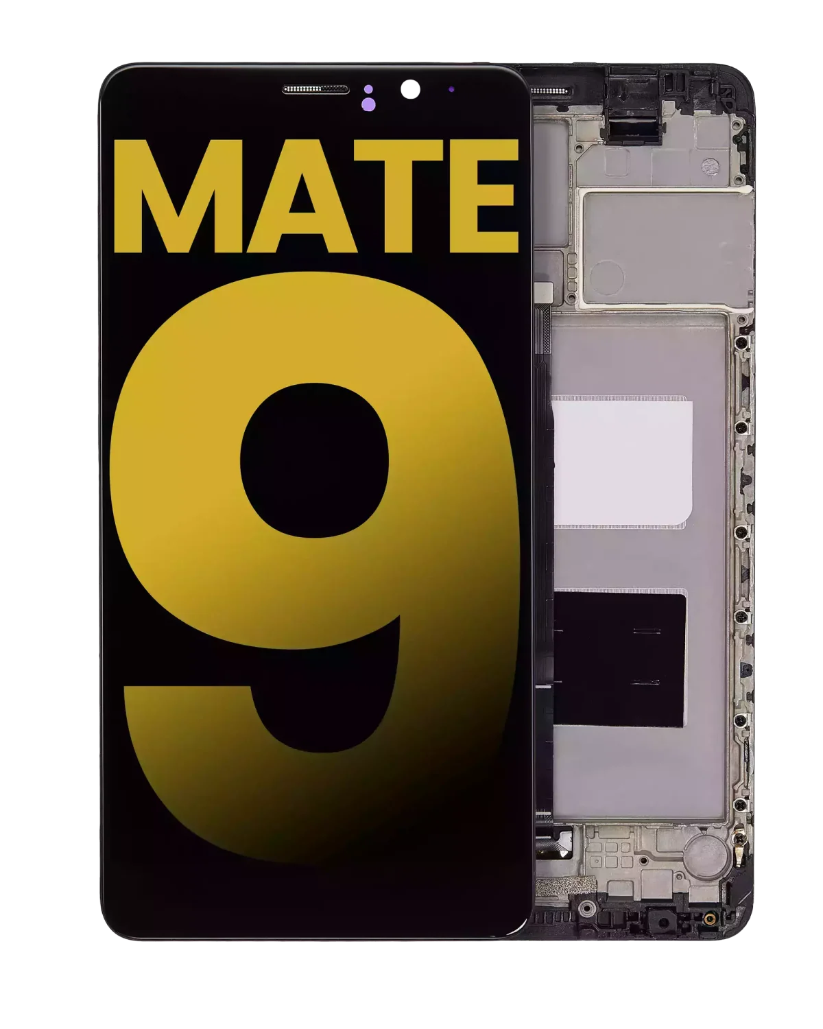 Huawei Mate 9 İle Uyumlu Ekran Dokunmatik Çerçeveli ekran %100 Orijinal (Siyah)