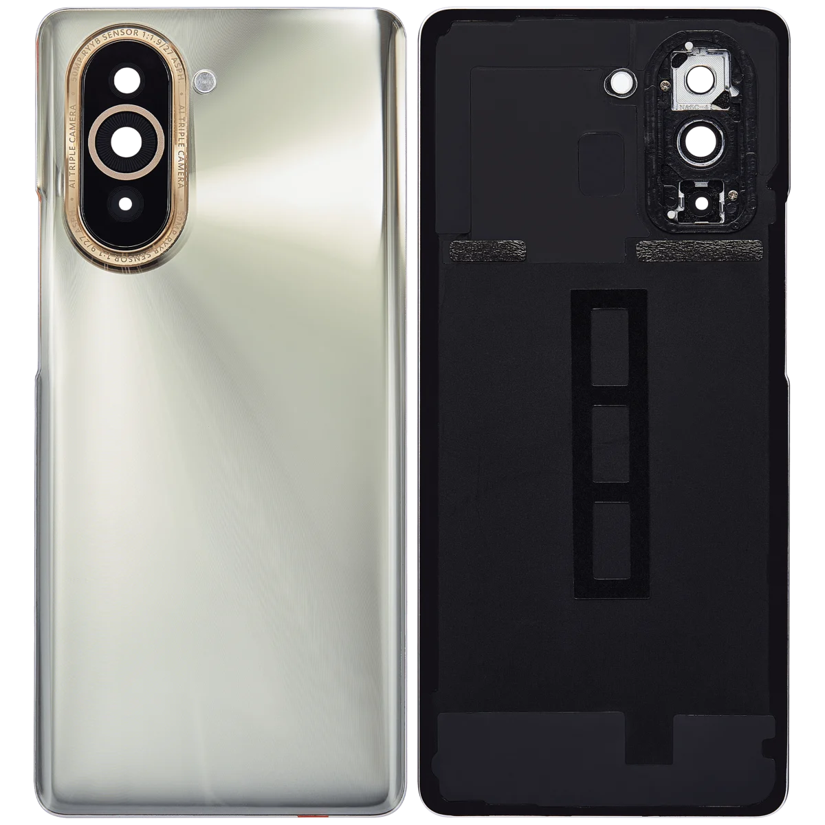 Huawei Nova 10 İle Uyumlu Arka Kapak Camı Kamera Lensli (Gümüş) - Görsel 2