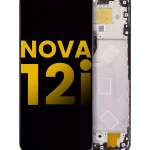 Huawei Nova 12i İle Uyumlu Ekran Dokunmatik Çerçeveli ekran %100 Orijinal (Siyah)