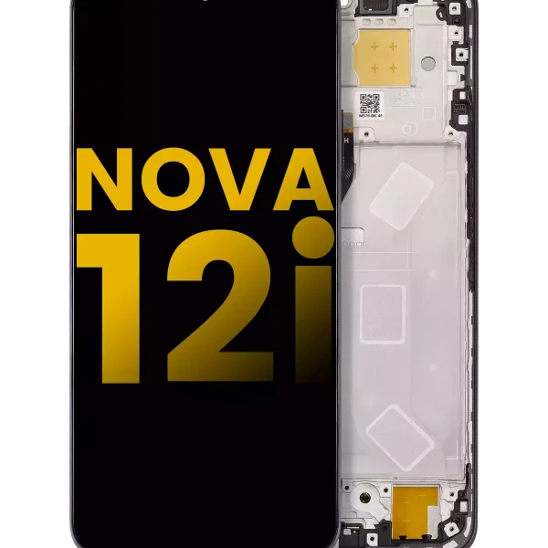 Huawei Nova 12i İle Uyumlu Ekran Dokunmatik Çerçeveli ekran %100 Orijinal (Siyah)