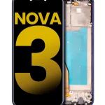 Huawei Nova 3 İle Uyumlu Ekran Dokunmatik Çerçeveli ekran %100 Orijinal (Iris Moru)