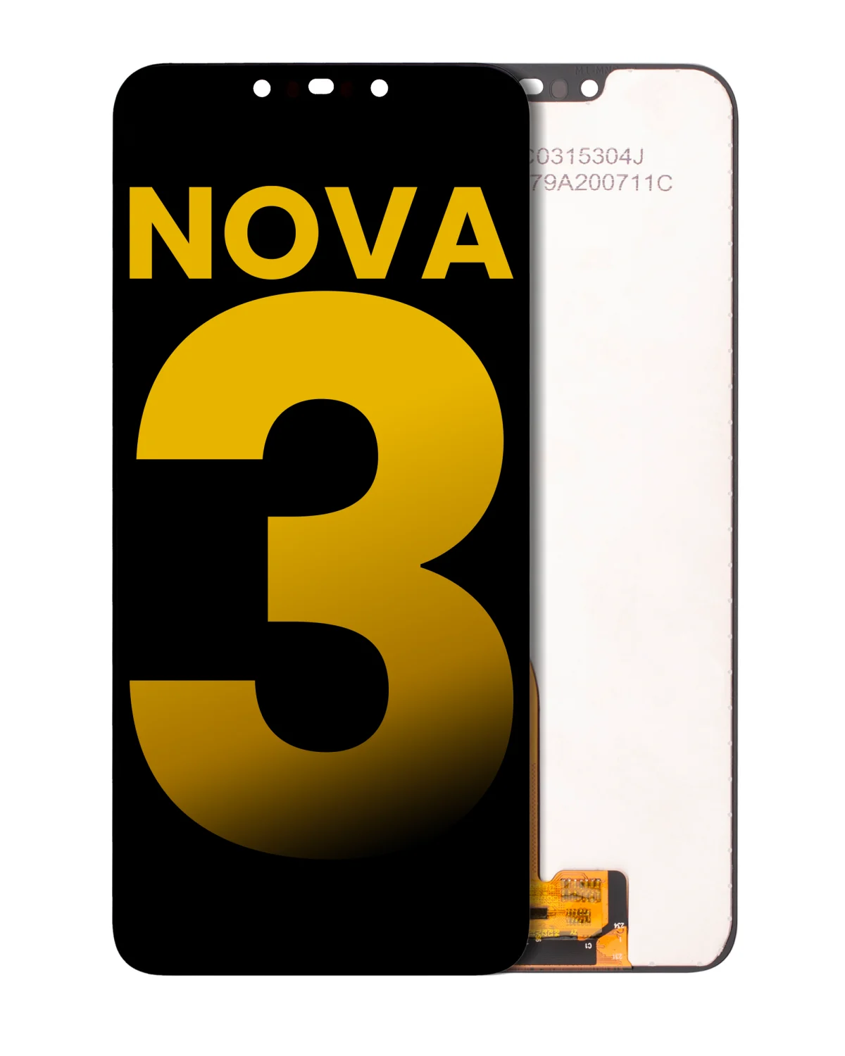 Huawei Nova 3 İle Uyumlu Ekran Dokunmatik Çerçevesiz Amoled ekran %100 Orijinal (Siyah)