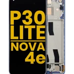 Huawei Nova 4e İle Uyumlu Ekran Dokunmatik Çerçeveli ekran  %100 Orijinal (48 GB RAM) (Tavuskuşu Mavisi)