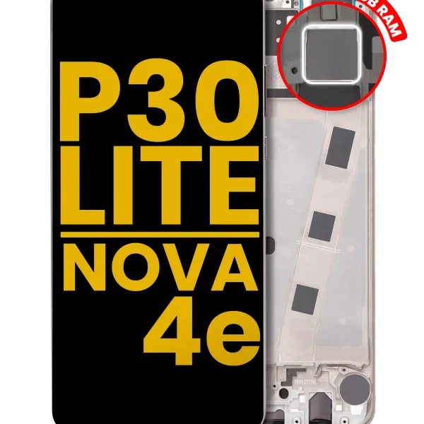 Huawei Nova 4e İle Uyumlu Ekran Dokunmatik Çerçeveli ekran  %100 Orijinal (64 GB RAM) (İnci Beyazı)