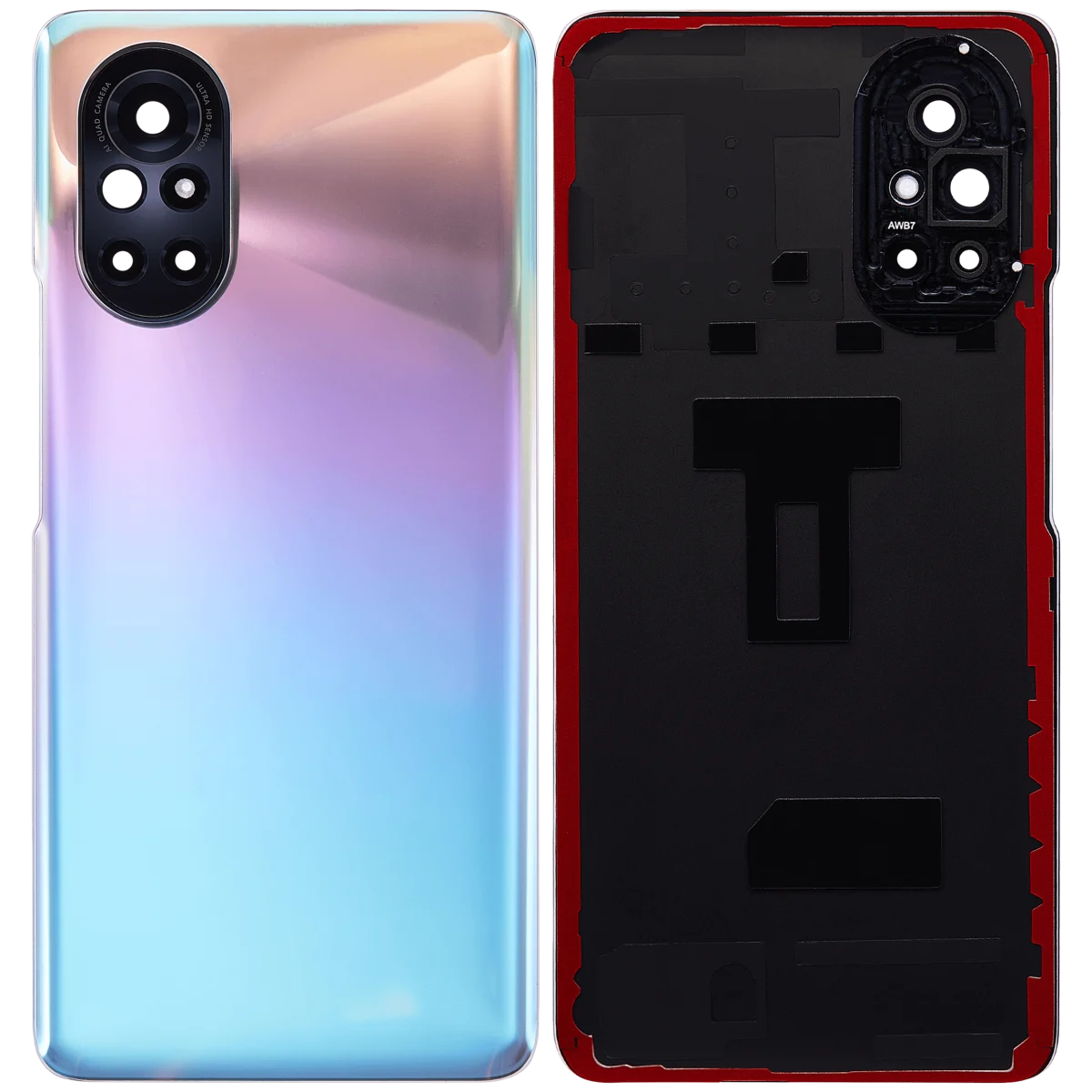 Huawei Nova 8 İle Uyumlu Arka Kapak Camı Kamera Lensli (Gümüş) - Görsel 2