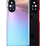 Huawei Nova 8 İle Uyumlu Arka Kapak Camı Kamera Lensli (Gümüş)
