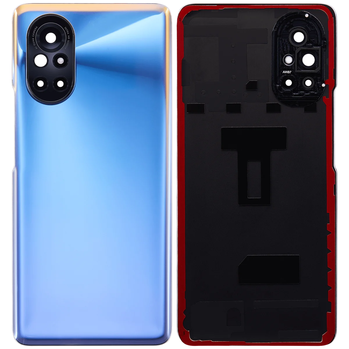 Huawei Nova 8 İle Uyumlu Arka Kapak Camı Kamera Lensli (Mavi) - Görsel 2