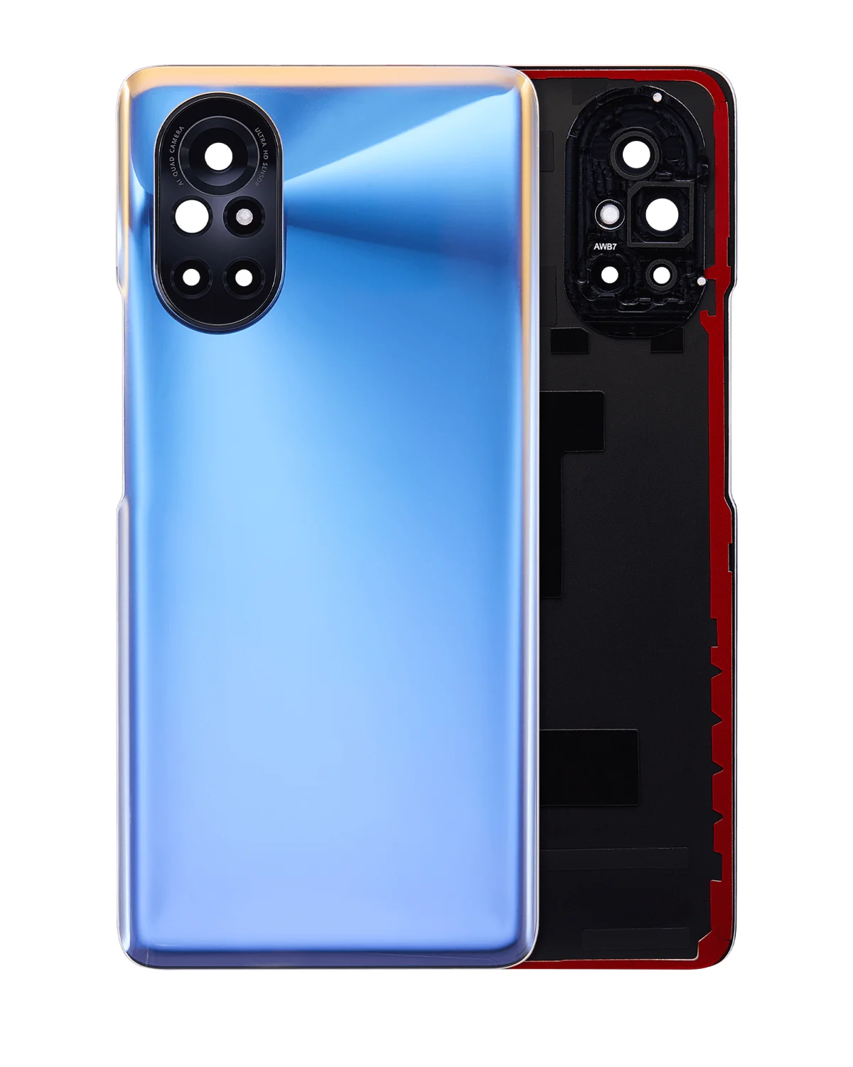 Huawei Nova 8 İle Uyumlu Arka Kapak Camı Kamera Lensli (Mavi) - Görsel 7