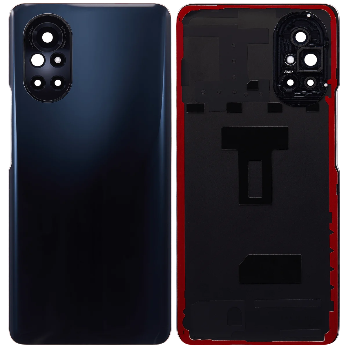 Huawei Nova 8 İle Uyumlu Arka Kapak Camı Kamera Lensli (Siyah) - Görsel 2