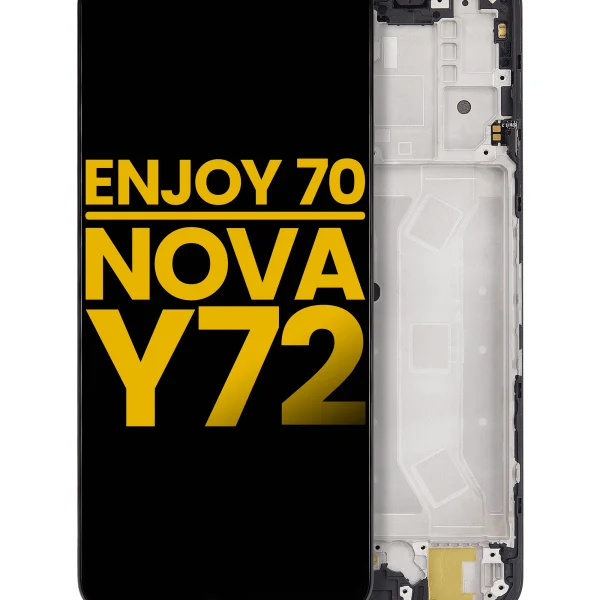 Huawei Nova Y72 İle Uyumlu Ekran Dokunmatik Çerçeveli %100 Orijinal (Tüm Renkler)