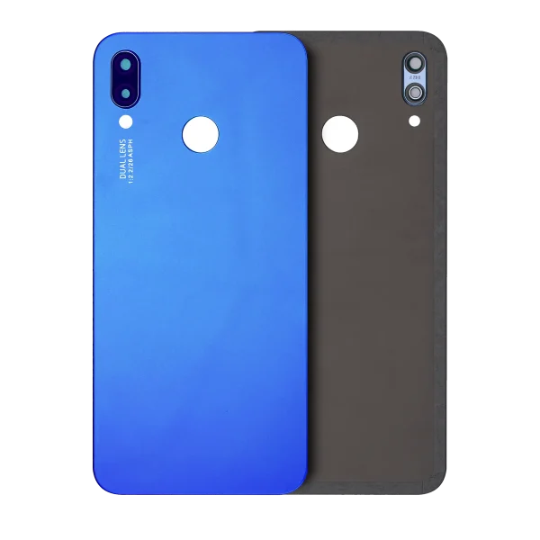 Huawei P20 Lite İle Uyumlu Arka Kapak Camı Kamera Lensli (Mavi)
