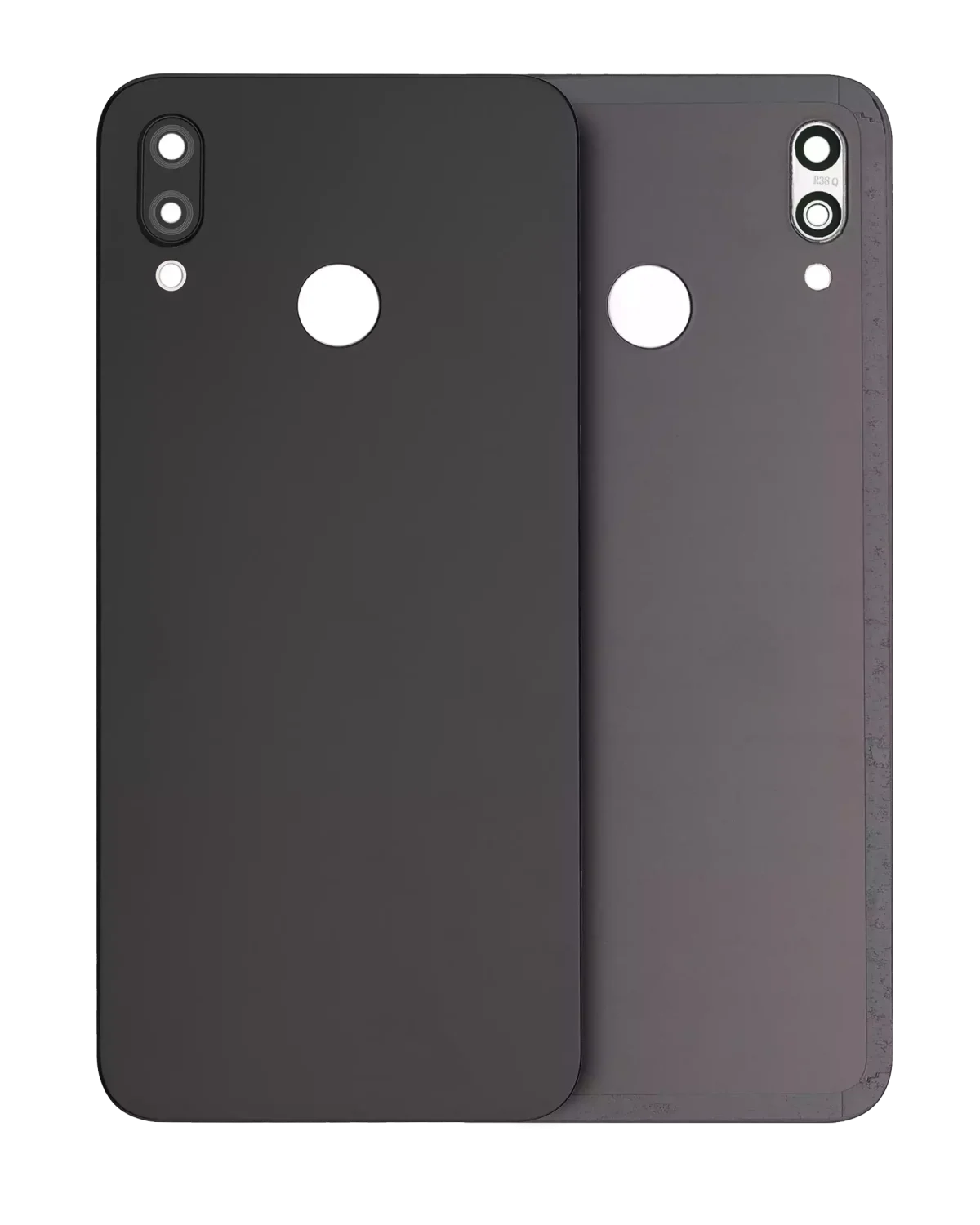 Huawei P20 Lite İle Uyumlu Arka Kapak Camı Kamera Lensli (Siyah)