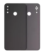 Huawei P20 Lite İle Uyumlu Arka Kapak Camı Kamera Lensli (Siyah)