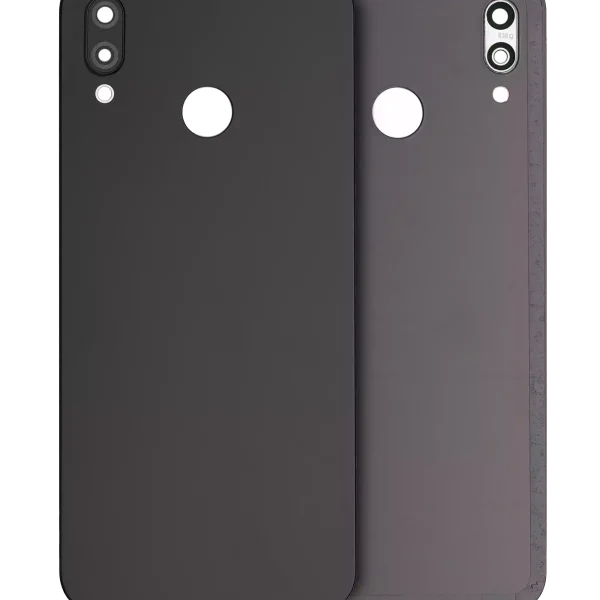 Huawei P20 Lite İle Uyumlu Arka Kapak Camı Kamera Lensli (Siyah)