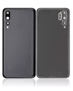 Huawei P20 Pro İle Uyumlu Arka Kapak Camı Kamera Lensli (Siyah) - Görsel 2