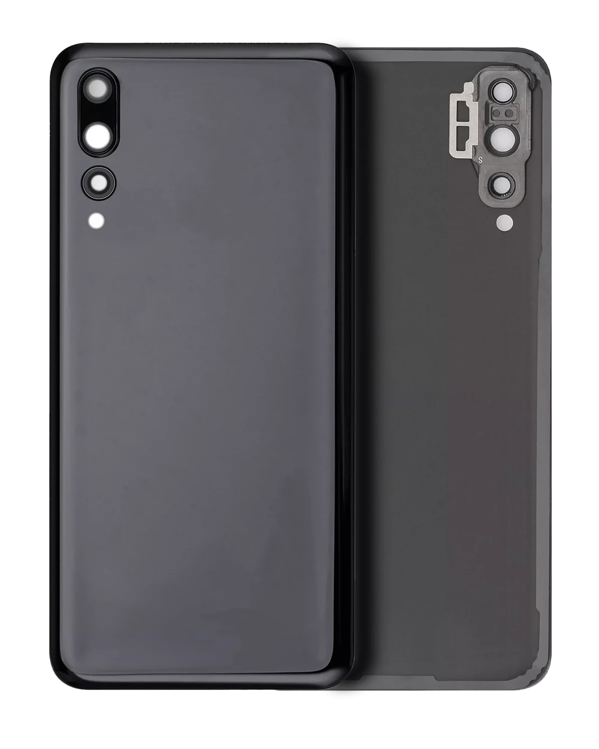 Huawei P20 Pro İle Uyumlu Arka Kapak Camı Kamera Lensli (Siyah)
