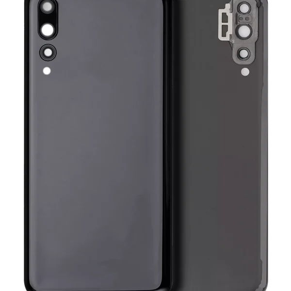 Huawei P20 Pro İle Uyumlu Arka Kapak Camı Kamera Lensli (Siyah)