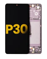 Huawei P30 İle Uyumlu Ekran Dokunmatik Çerçeveli ekran %100 Orijinal (Siyah)