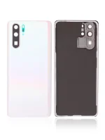 Huawei P30 Pro İle Uyumlu Arka Kapak Camı Kamera Lensli (İnci Beyazımsı)