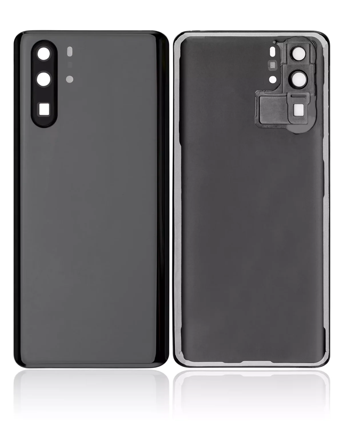Huawei P30 Pro İle Uyumlu Arka Kapak Camı Kamera Lensli (Siyah) - Görsel 2