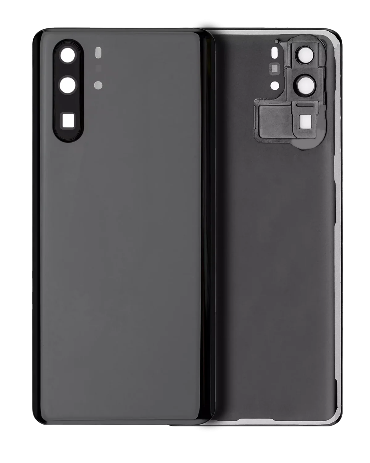 Huawei P30 Pro İle Uyumlu Arka Kapak Camı Kamera Lensli (Siyah)