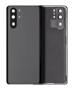 Huawei P30 Pro İle Uyumlu Arka Kapak Camı Kamera Lensli (Siyah)