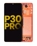 Huawei P30 Pro İle Uyumlu Ekran Dokunmatik %100 Orijinal (Turuncu) Çerçeveli ekran