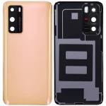 Huawei P40 İle Uyumlu Arka Kapak Camı Kamera Lensli (Altın Pembe) - Görsel 2